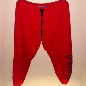 red pink sweat pants